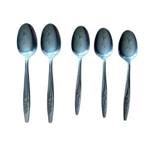 Vintage Superior Stainless Steel Radiant Rose Spoons‎ USA Tablespoons Teaspoons
